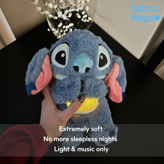 Stitch Hugs Disney plush toys – extremely soft Stitch plush with light and music features for cozy nights.